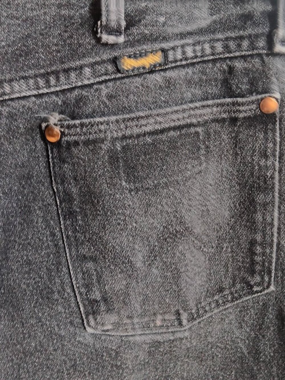 Vintage 35x30 Jeans Fit Wrangler Black Denim Cowboy 1990's Rocker Jeans USA